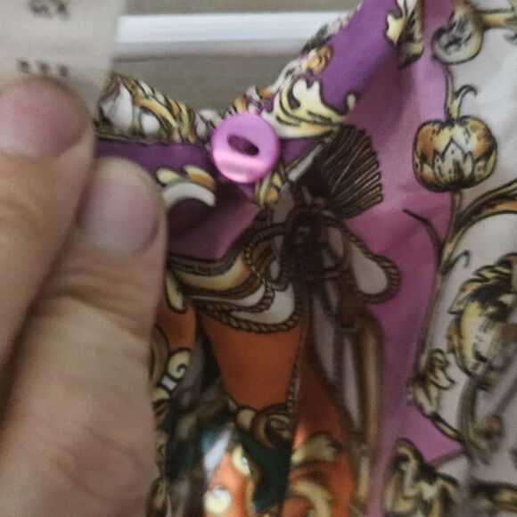 MNG Mango Baroque Print Blouse Women Sz 8 Sleeveless Colorful  Dressy Versatile - Picture 9 of 10